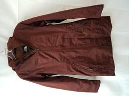 The North Face Burgundy Polyester Long Coat Size S