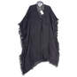 NWT Womens Black Tassel Lace-Up Neck Short Kaftan Dress One Size image number 1