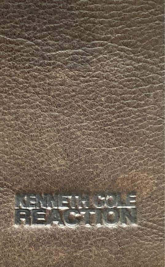 Kenneth Cole Reaction Brown Leather Shoulder Messenger Laptop Bag image number 4