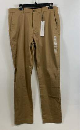 NWT Calvin Klein Mens Brown Slash Pocket Slim Fit Chino Pants Size 34x32