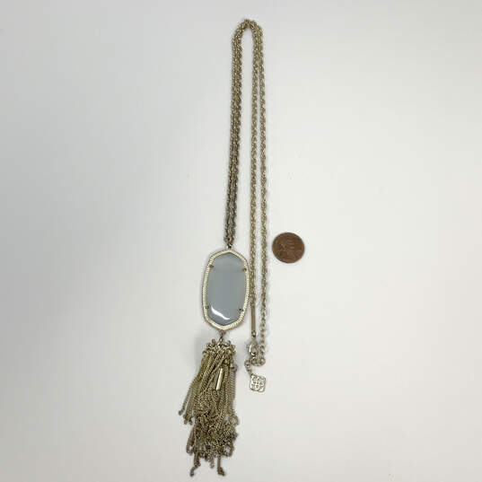 Designer Kendra Scott Gold-Tone Link Chain Tassel Pendant Necklace image number 2