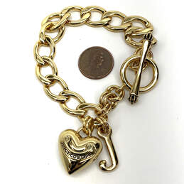 Juicy Couture Gold Tone Heart Charm Starter Collar Necklace in Metallic