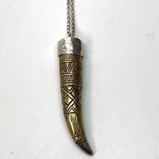 Designer Silpada 925 Sterling Silver Horn Adventure Seeker Pendant Necklace image number 2