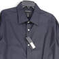 NWT Mens Black Spread Collar Long Sleeve Button-Up Shirt Size T XL image number 3