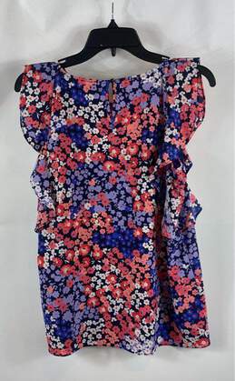 NWT Juicy Couture Womens Multicolor Floral Ruffle Sleeveless Blouse Top Size M alternative image
