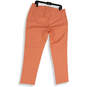 Womens Orange Flat Front Slash Pockets Straight Leg Dress Pants Size 12 image number 2