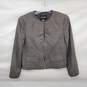 Authenticated Giorgio Armani Gray Wool Partial Zip Blazer Jacket Women's Size 44 image number 1