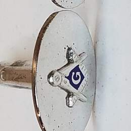 Sterling Silver Enamel Masonic Tie Clip & Cuff Links 19.1g alternative image