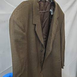 Men's Brown Checkered Vito Rufolo Suit Jacket Size 48L alternative image