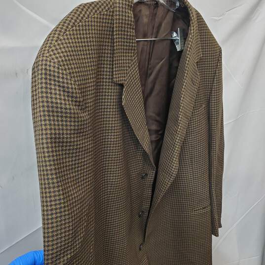 Men's Brown Checkered Vito Rufolo Suit Jacket Size 48L image number 2