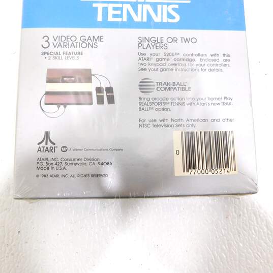 Atari 5200 Real Sports Tennis Game New Sealed In Box image number 3