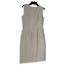 NWT Womens Gray Sleeveless V-Neck Back Zip Knee Length Sheath Dress Size 6 alternative image