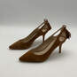 Womens Brown Suede Pointed Toe Slip-On Stiletto Pump Heels Size 7 M image number 3