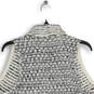 Womens White Black Knitted Sleeveless Open Front Cardigan Sweater Size 1 image number 4