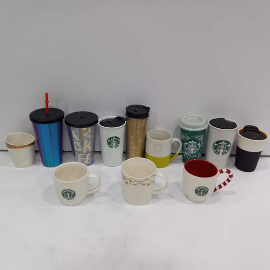 Bundle Of 12 Different Size, Color And Design Starbucks Coffee Cups image number 1