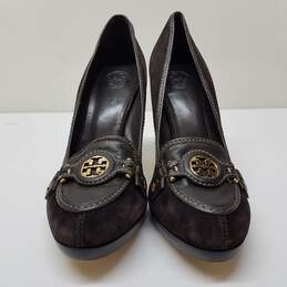Tory Burch Dark Brown Suede Leather Pumps Size 8.5 alternative image