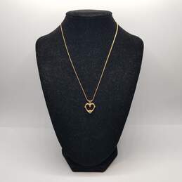 Cartier 18K Gold Enamel Heart Pendant Necklace 8.3g