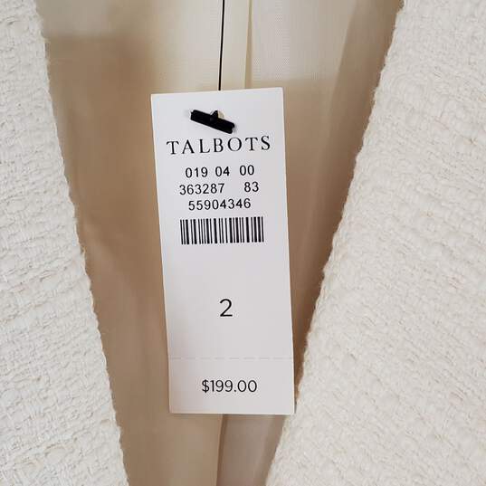 Talbots Women White & Pink Tweed Jacket Sz 2 NWT image number 2