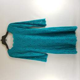Diane Von Furstenberg Womens Turquoise Blue Lace Dress 8