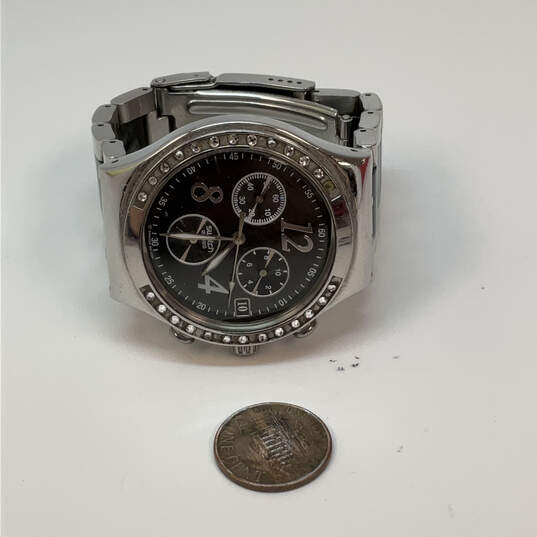 Designer Swatch Irony Silver-Tone Round Dial Chronograph Analog Wristwatch image number 5