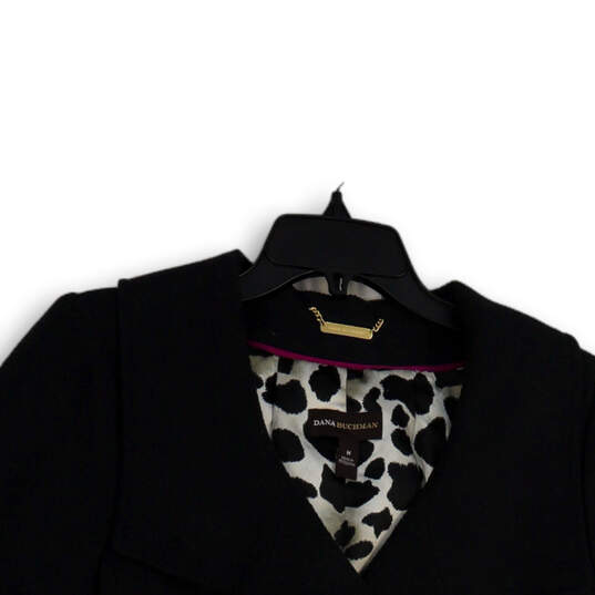 Womens Black Long Sleeve Welt Pocket Snap Front Cropped Jacket Size M image number 3