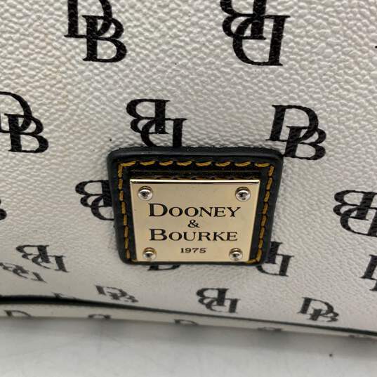 Dooney & Bourke Womens White Black Monogram Tote Bag Purse With Wristlet Wallet image number 6