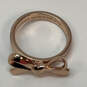 Designer Kate Spade Gold-Tone Bow Love Notes Fashionable Plain Band Ring image number 3