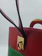 Authentic Celine Red Striped Bucket Bag image number 3