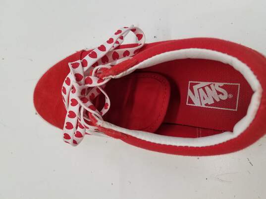 Vans Shoes | Kids Vans Heart Valentines Shoes | Color: Red/White | Size: 5.5 image number 8