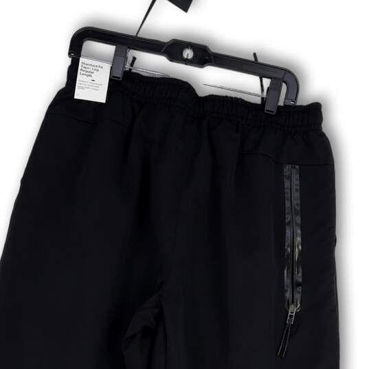 NWT Mens Black Elastic Waist Tapered Leg Standard Fit Track Pants Size L image number 4