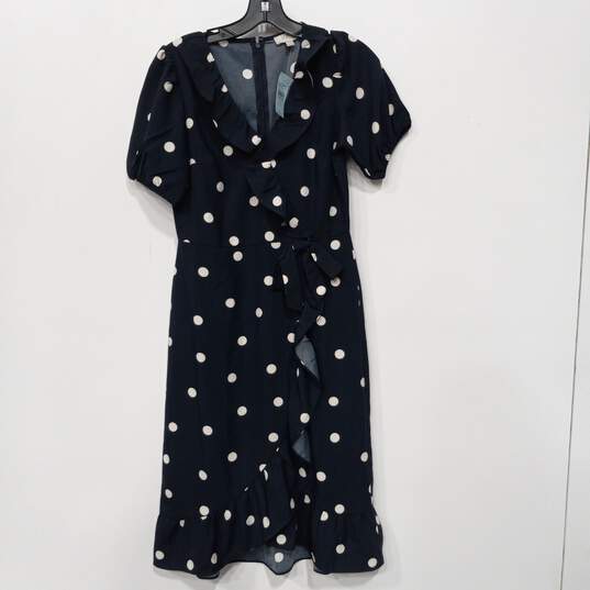Loft Outlet Women's Blue & White Polka Dot Dress Size 00P image number 1