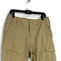 Mens Khaki Flat Front Flap Pocket Straight Leg Cargo Pants Size 32x34 image number 3