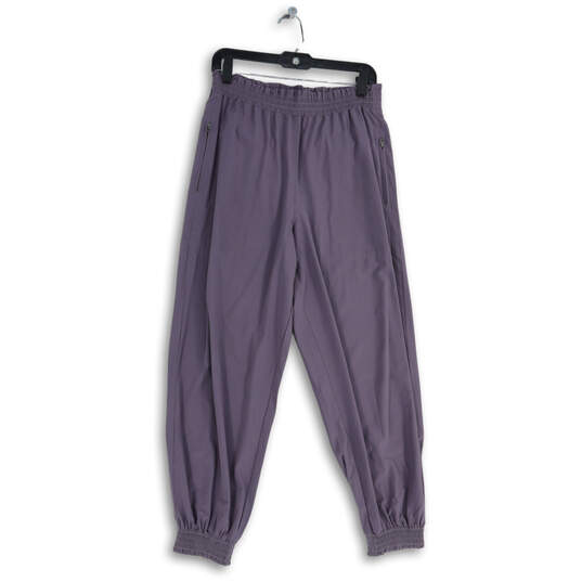 Womens Purple Elastic Waist Zip Pocket Pull-On Jogger Pants Size 8 image number 1