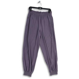 Womens Purple Elastic Waist Zip Pocket Pull-On Jogger Pants Size 8