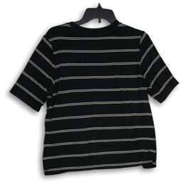 Banana Republic Womens Black White Striped Round Neck Pullover T-Shirt Size L alternative image
