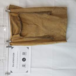 AUTHENTICATED Gucci Tan Leather Skirt Size 42