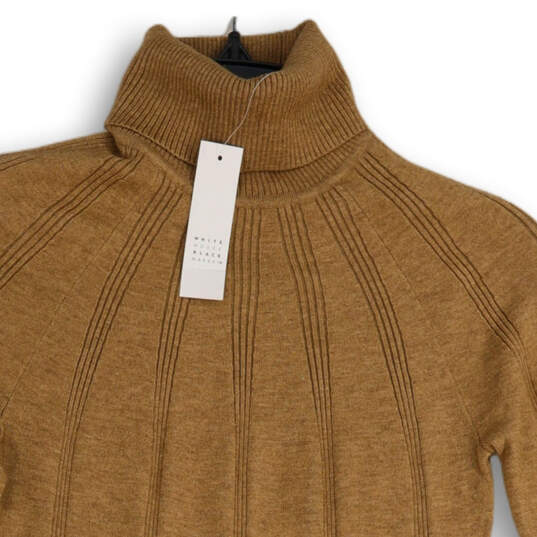 NWT Womens Brown Knitted Turtleneck Long Sleeve Pullover Sweater Size XS image number 3
