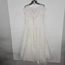 White Sequin Floral Print Lace Bridal Gown alternative image