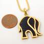 Elegant 18k Yellow Gold Elephant Pendant Long Chain Statement Necklace 22.3g image number 6