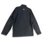 Mens Black Long Sleeve 1/4 Zip Mock Neck Pockets Pullover Sweatshirt Size L image number 2