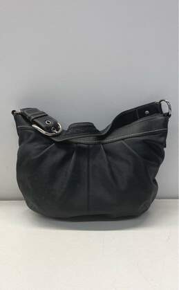 COACH F13731 Soho Black Leather Pleated Shoulder Tote Bag
