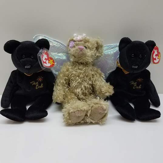 Lot of 3 Vintage 1990's TY Plush Bennie Baby Bears image number 1