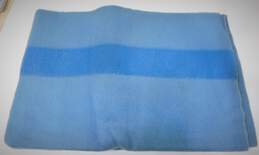 Vintage Hudson Bay 4 Point Sky Blue Wool Blanket W/ Original Box alternative image
