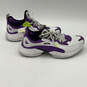 Womens Sole Fury DV9250 White Purple Low Top Lace-Up Sneaker Shoes Size 8.5 image number 4