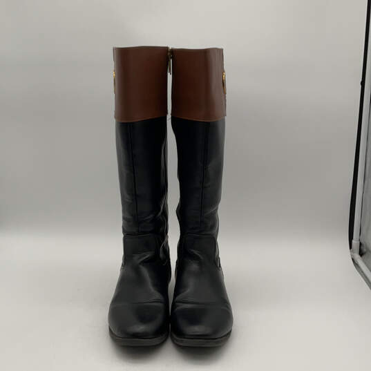 Womens Tamie 731389 Black Brown Round Toe Side Zip Riding Boots Size 10 W image number 2