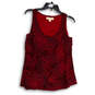 Womens Red Snake Print Sleeveless Scoop Neck Wide Strap Tank Top Size S image number 1