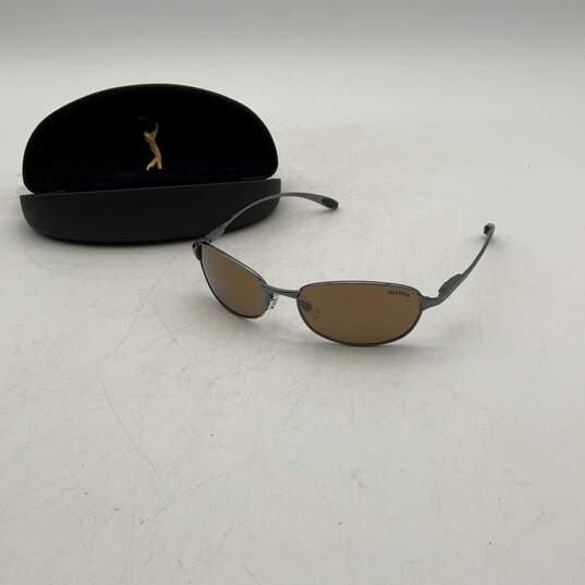 PGA Tour Mens Black Thin Frame UV Protection Lightweight Oval Sunglasses W/Case image number 5