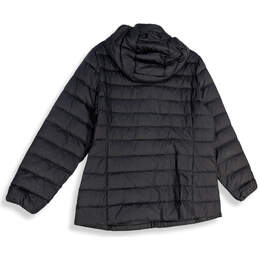 Womens Black Long Sleeve Pockets Full-Zip Hooded Puffer Jacket Size XL alternative image
