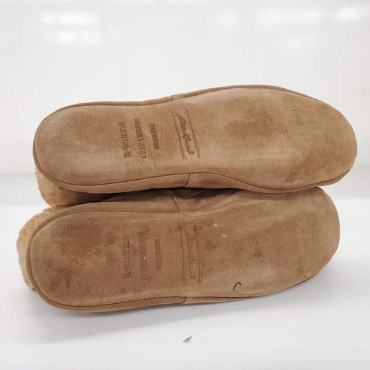 Eddie Bauer Women's Tan Suede Shearling Slippers Size XL (10.5-12) image number 7