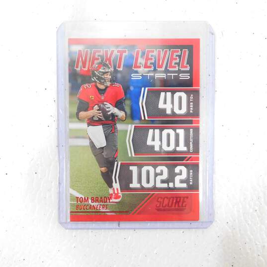 2021 Tom Brady Score Next Level Stats Red Buccaneers image number 1